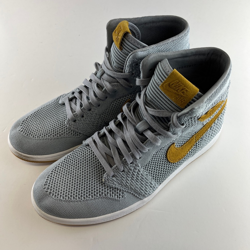 Nike Air Jordan 1 Retro High Flyknit Wolf Grey Mens Size 10.5 919704-025…